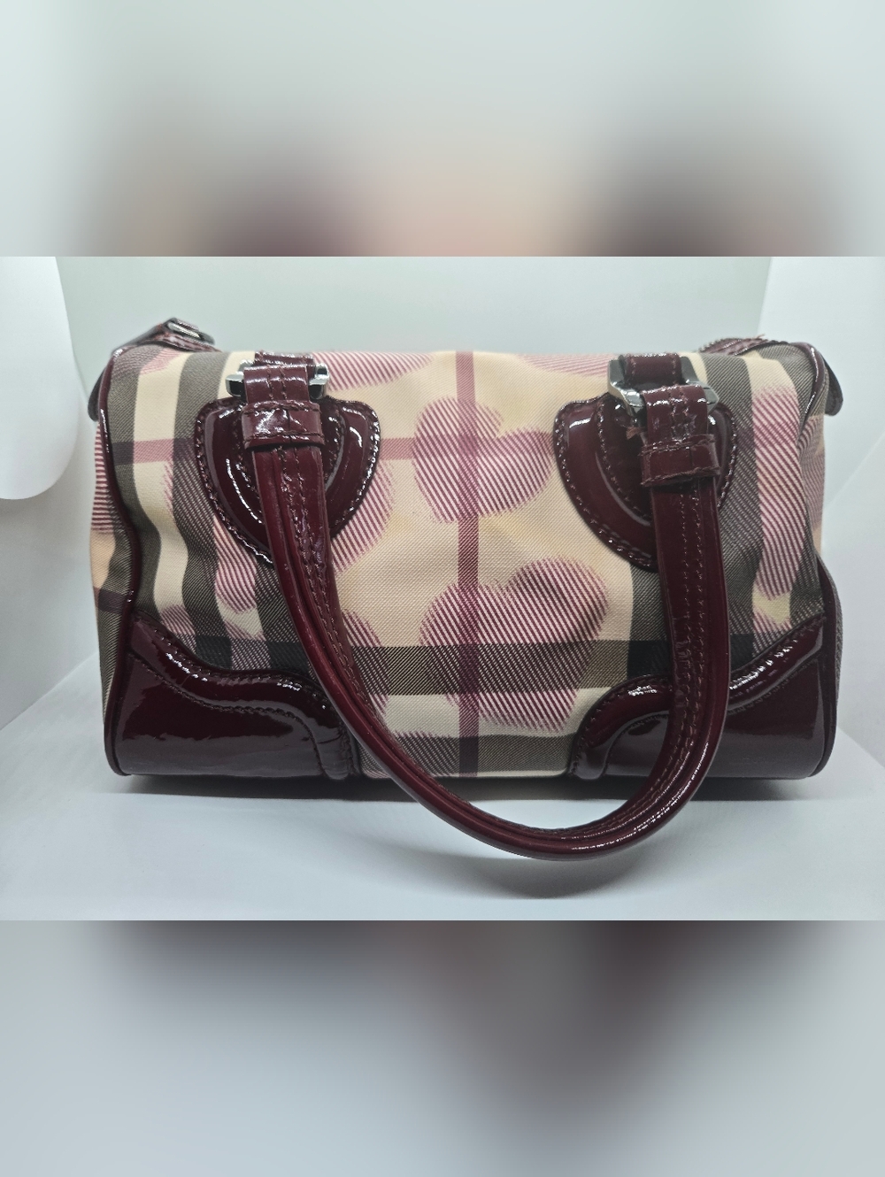 Burberry Heart Check Boston Small Satchel